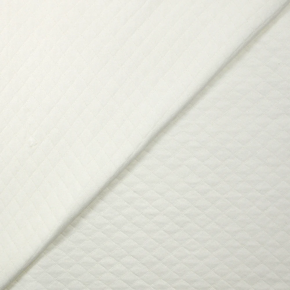 Jersey matelassé losange blanc cassé