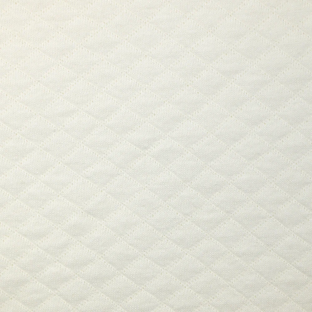 Jersey matelassé losange blanc cassé - Image 4