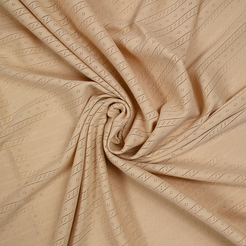 Jersey pointelle 100% coton beige - Image 2