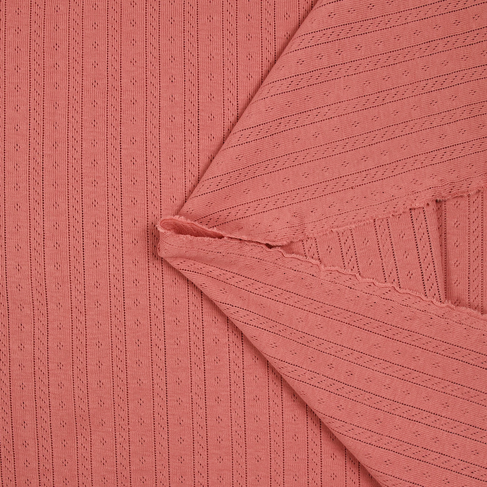 Jersey pointelle 100% coton corail - Image 4