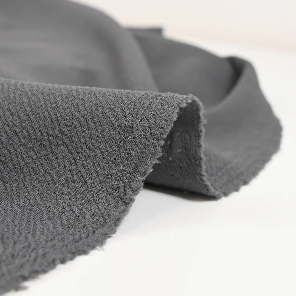 Jersey polyester texturé gris - Image 4
