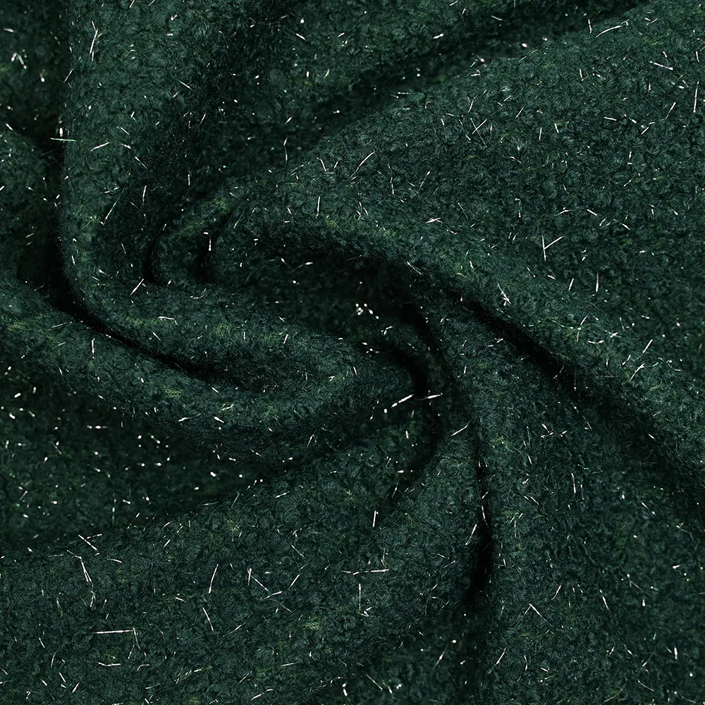 Lainage bouclette lurex vert bouteille - Image 2