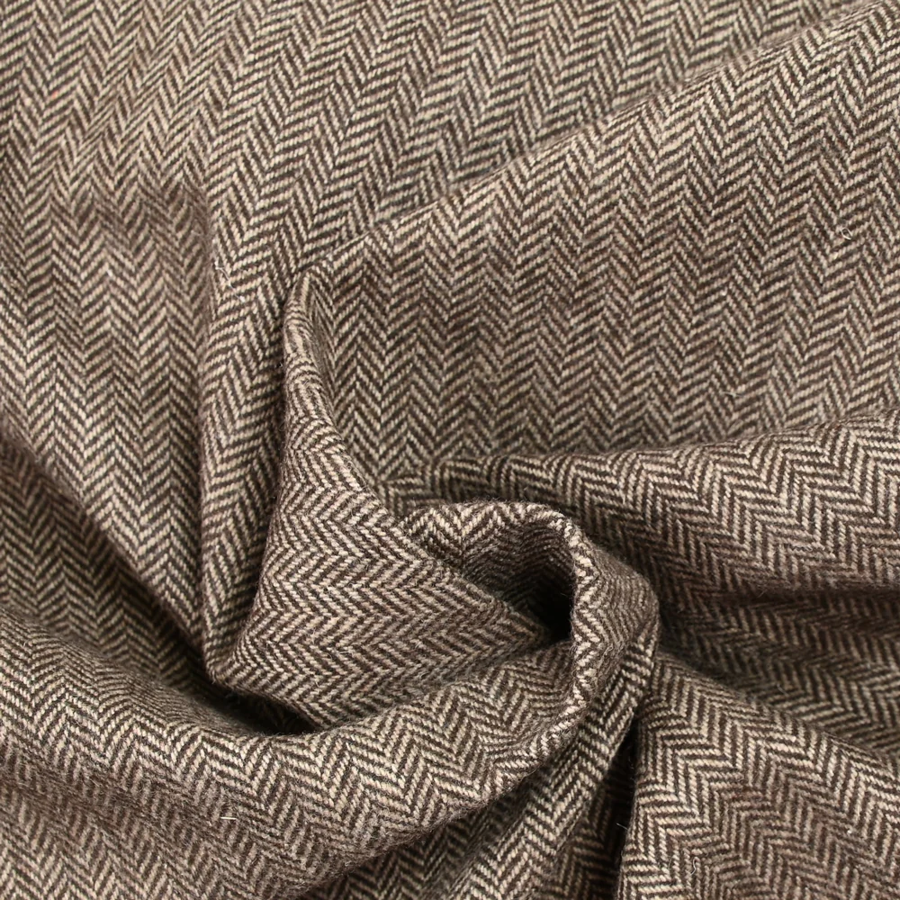 Laine mélangée thermocollée chevrons marron - Image 2