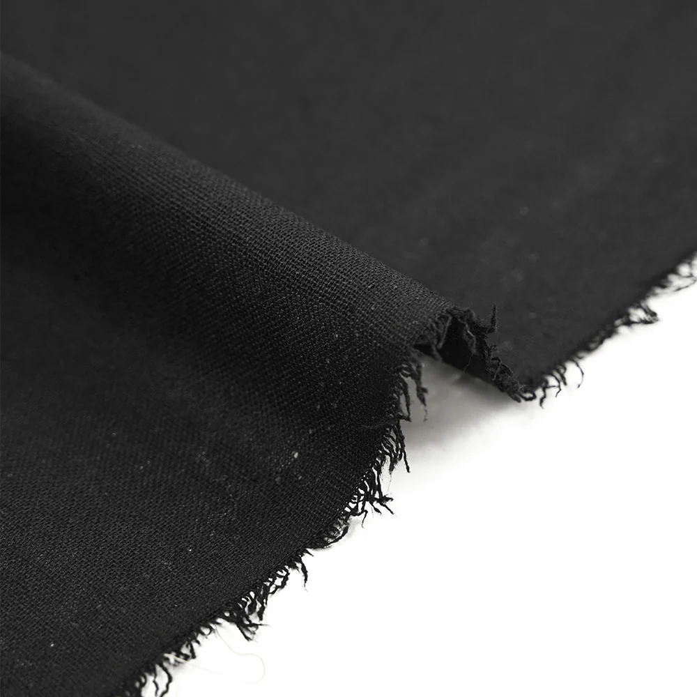 Lin viscose uni noir - Image 4