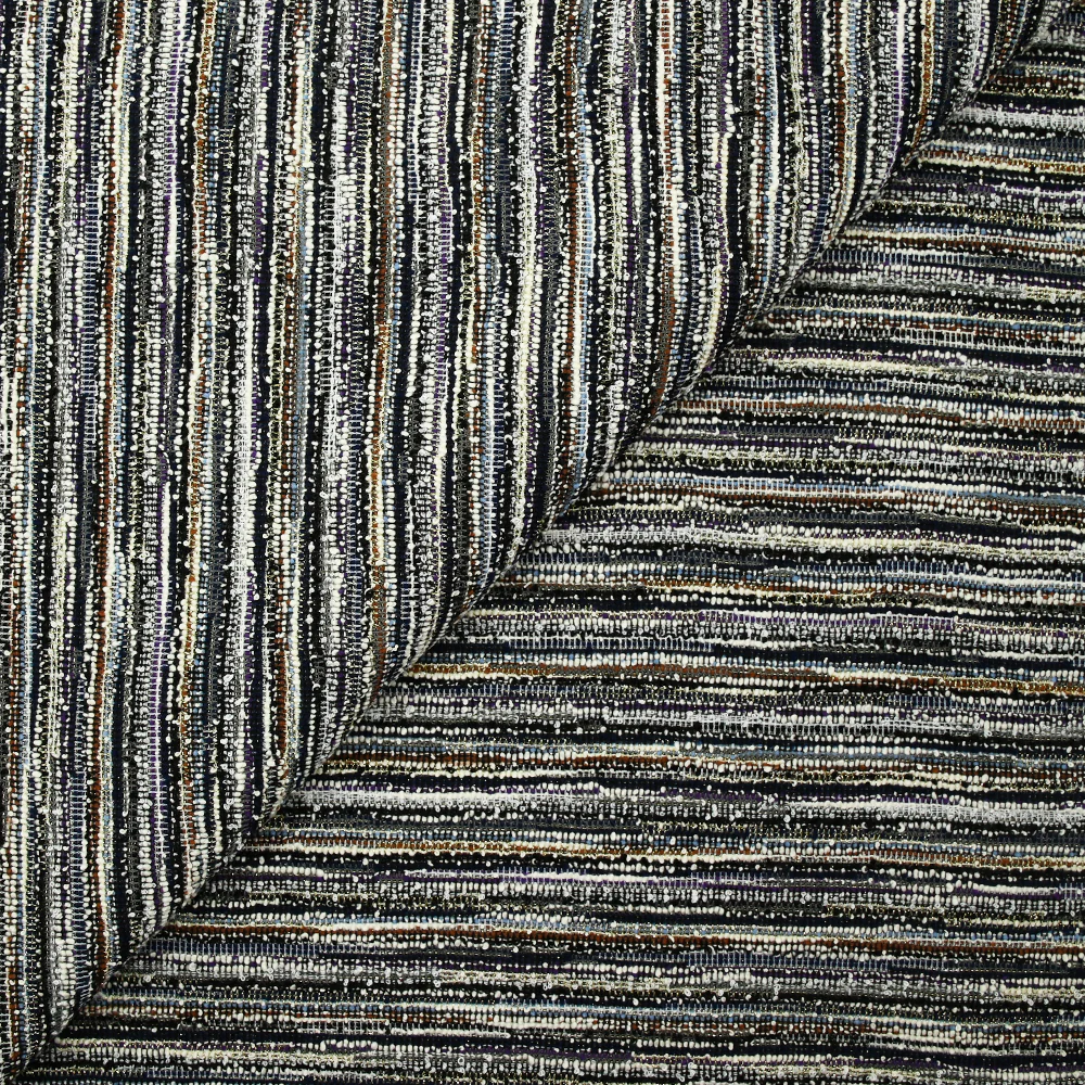 Maille aspect tweed lurex bouclette bleu ciel, marine et violet