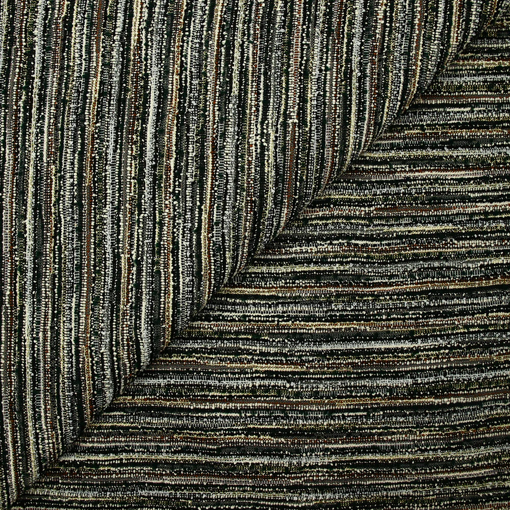 Maille aspect tweed lurex bouclette taupe, ocre et kaki