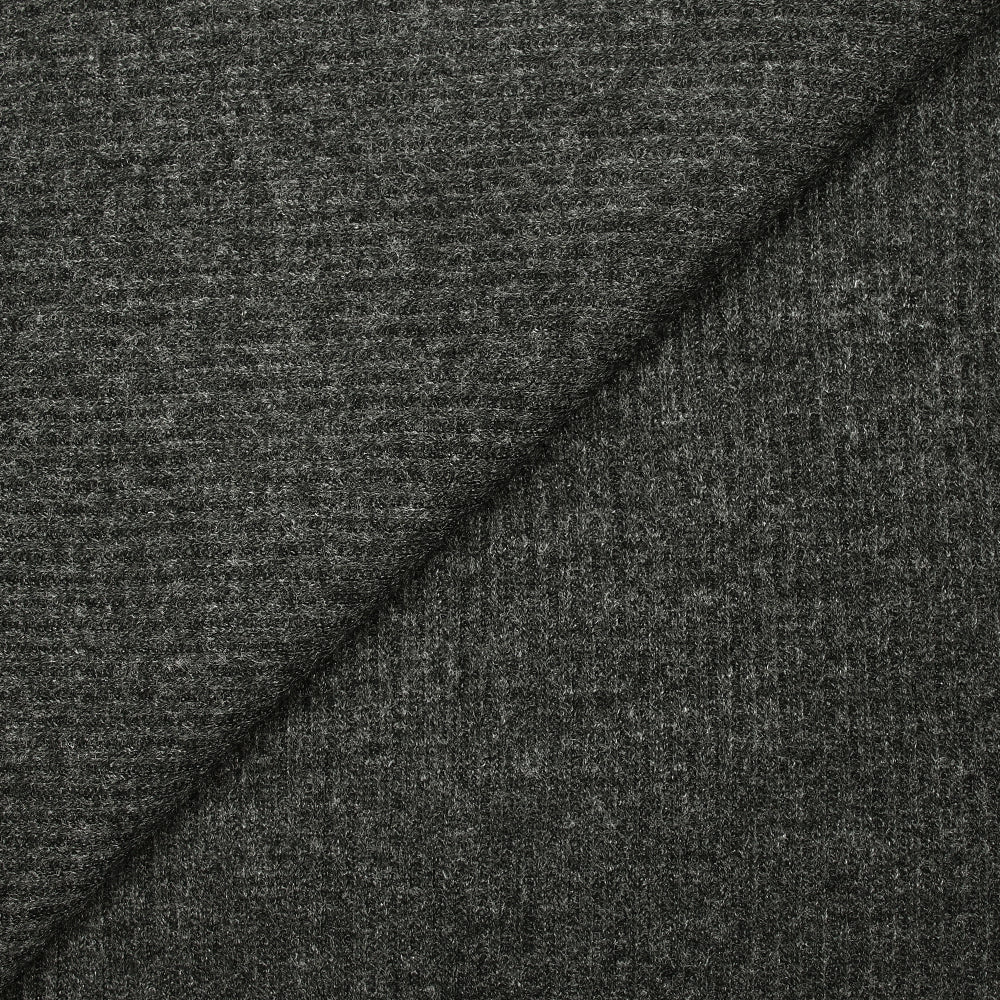 Maille côtelée grattée chinée Jeny anthracite