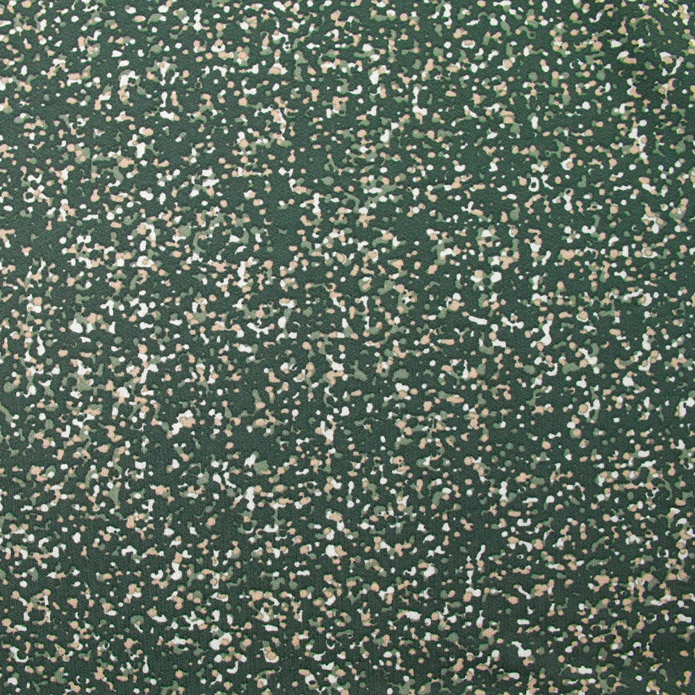 Maille crêpe imprimée granite fond vert foncé