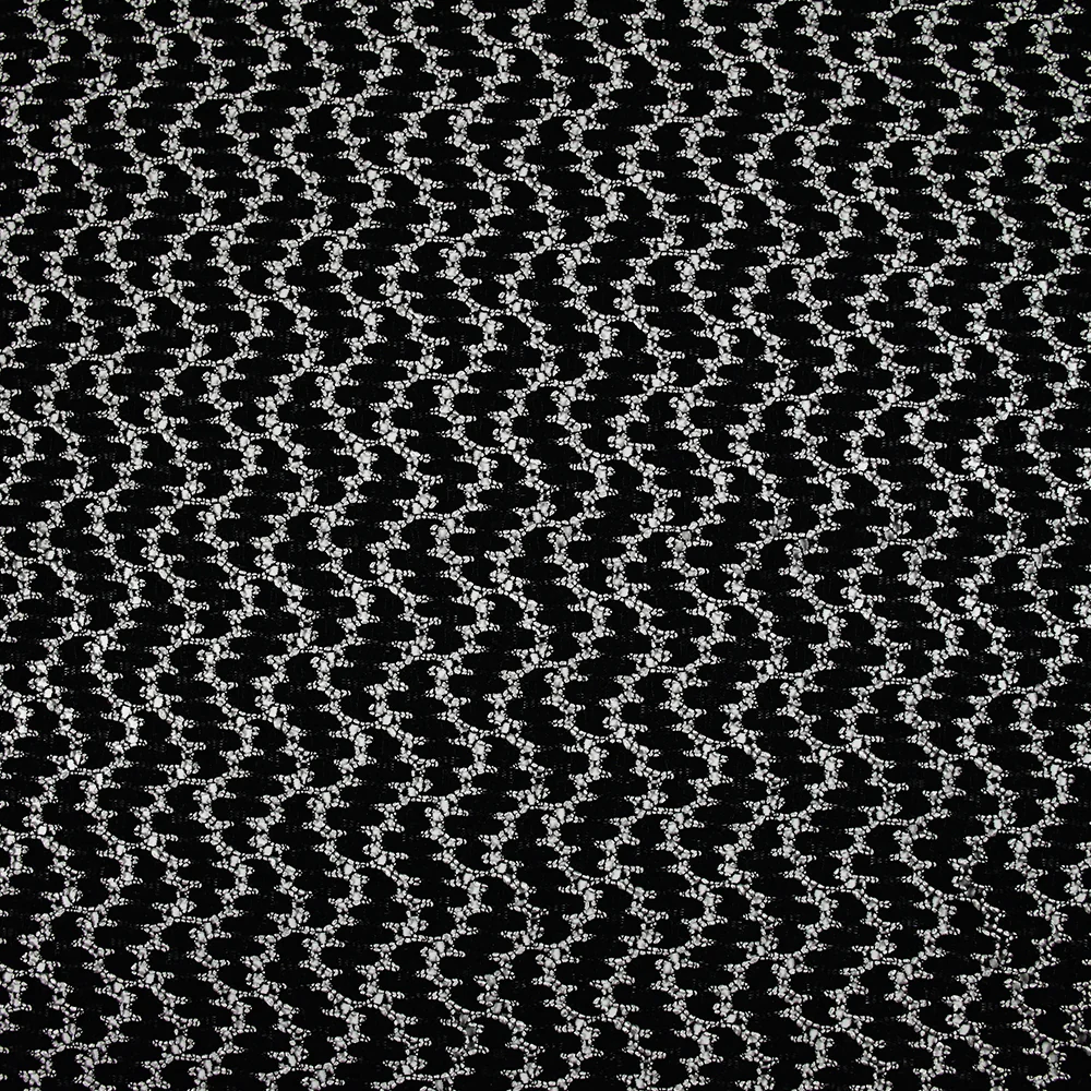 Maille dentelle brodée nuage noir