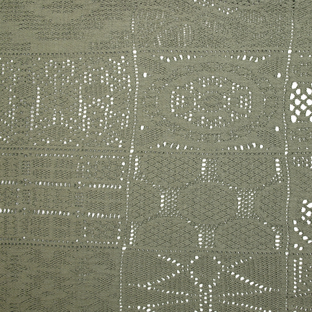 Maille dentelle effet crochet polycoton carré en macramé sauge