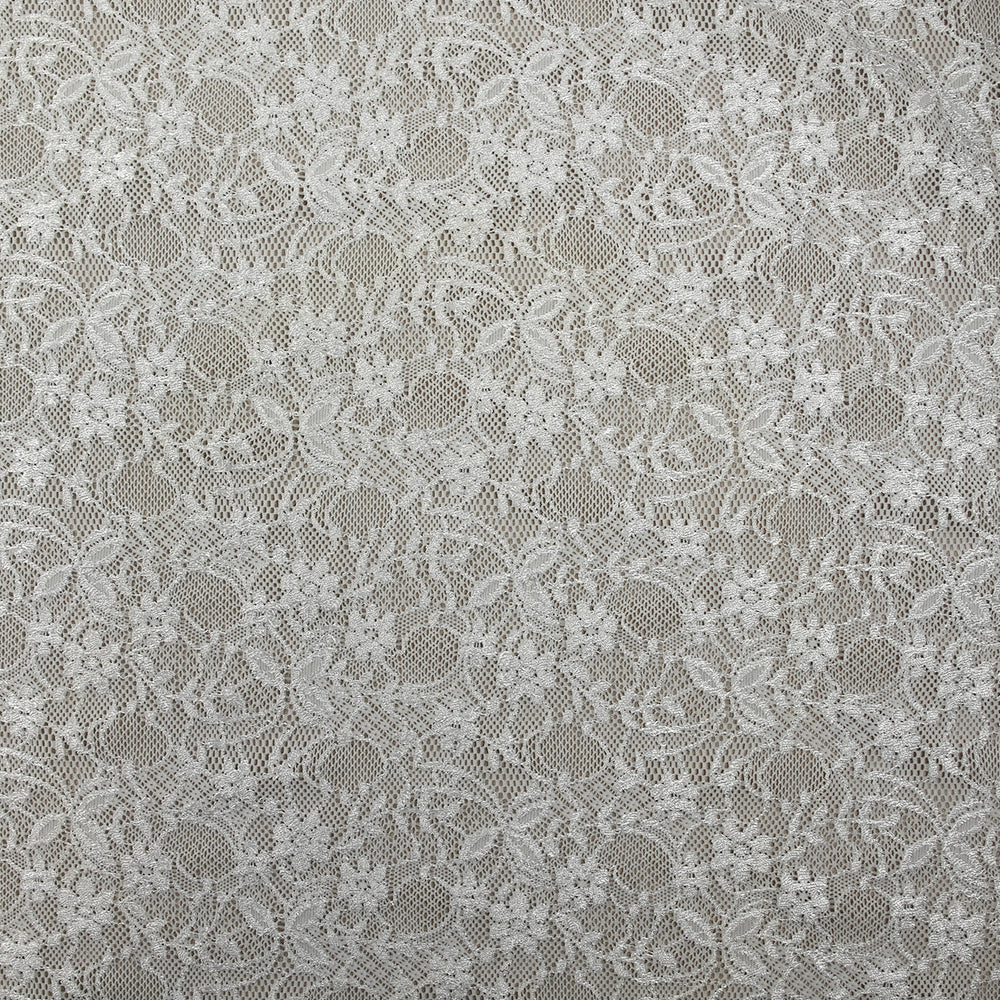 Maille dentelle satinĂ©e champĂȘtre blanche - Image 3