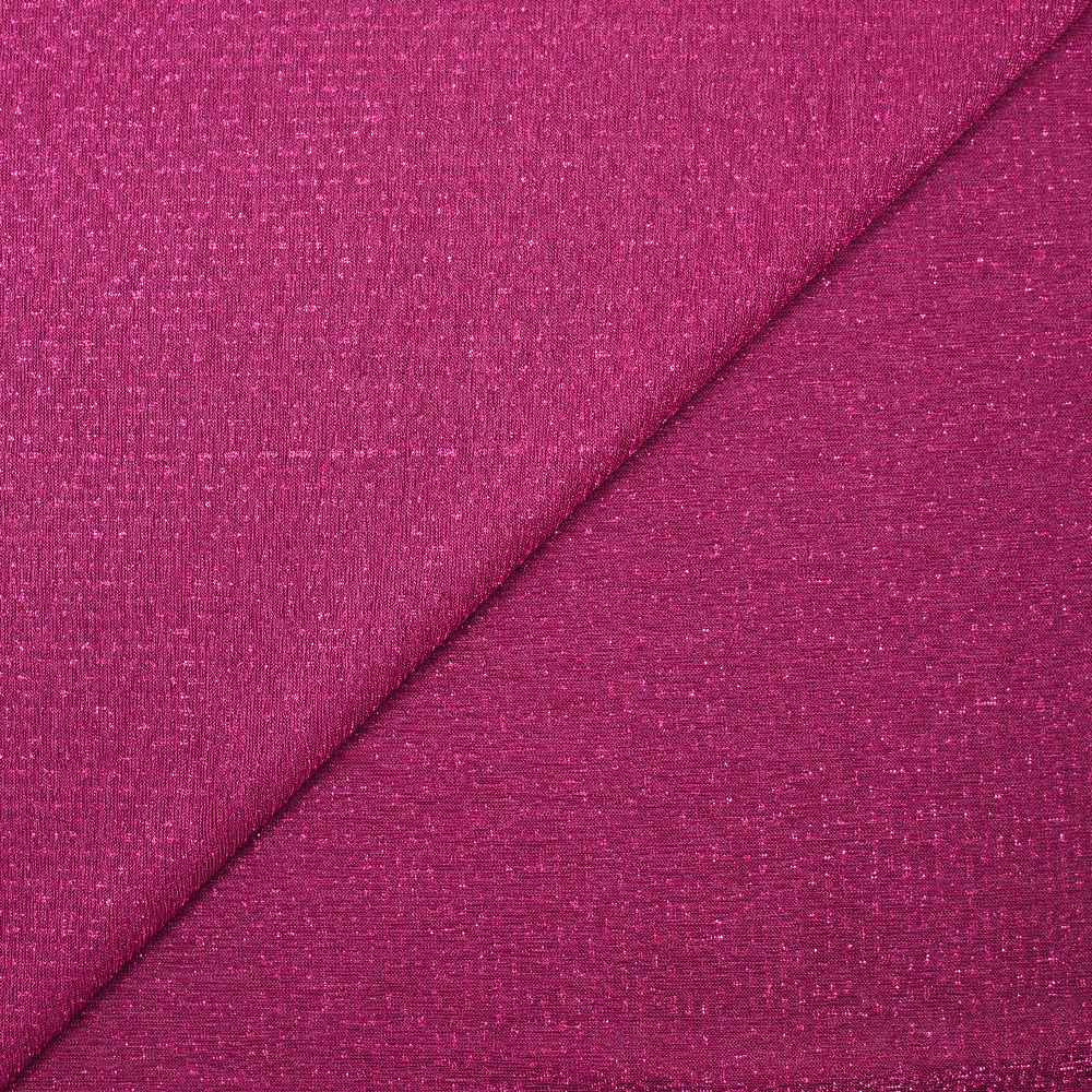 Maille fine lurex rose