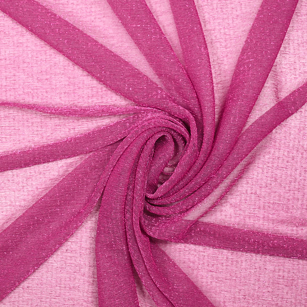 Maille fine lurex rose - Image 2