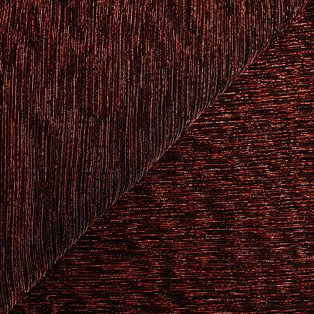 Maille fine plissée Lurex cuivre fond noir
