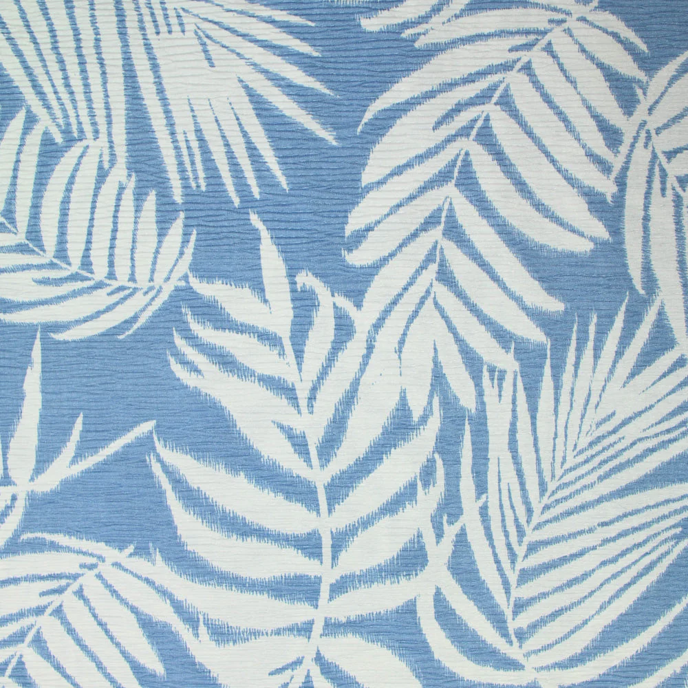 Maille plissée satinée feuille bleu givré