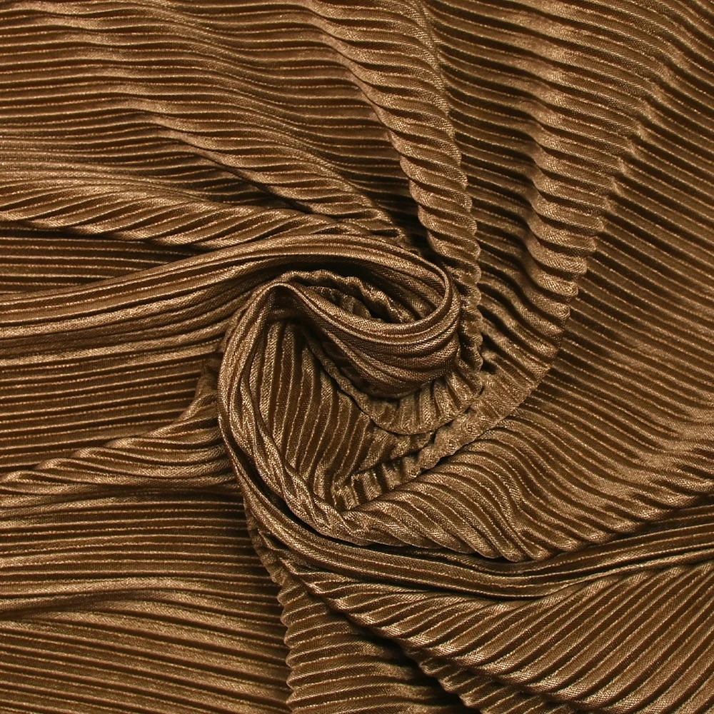 Maille plissée satinée noisette - Image 2