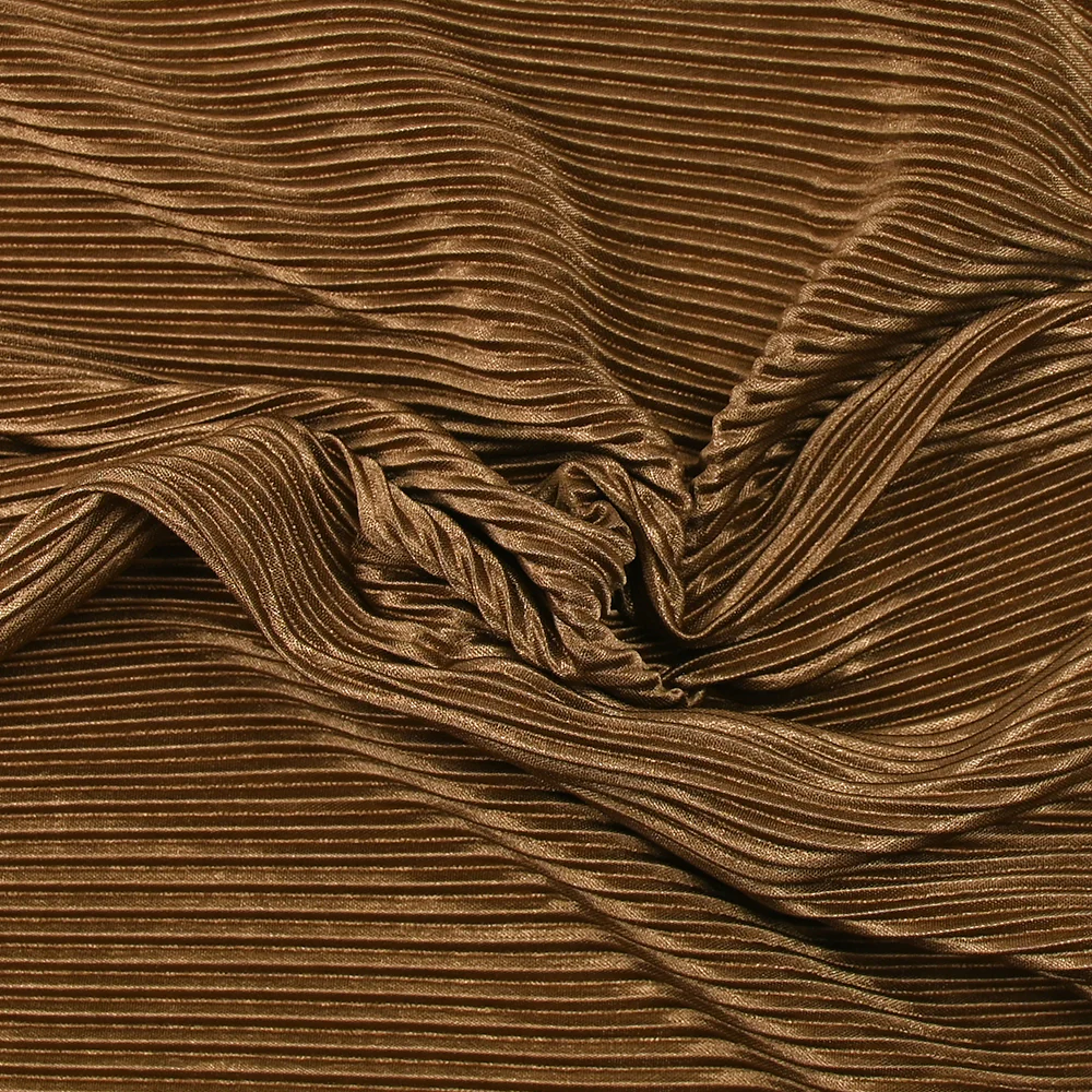 Maille plissée satinée noisette - Image 5