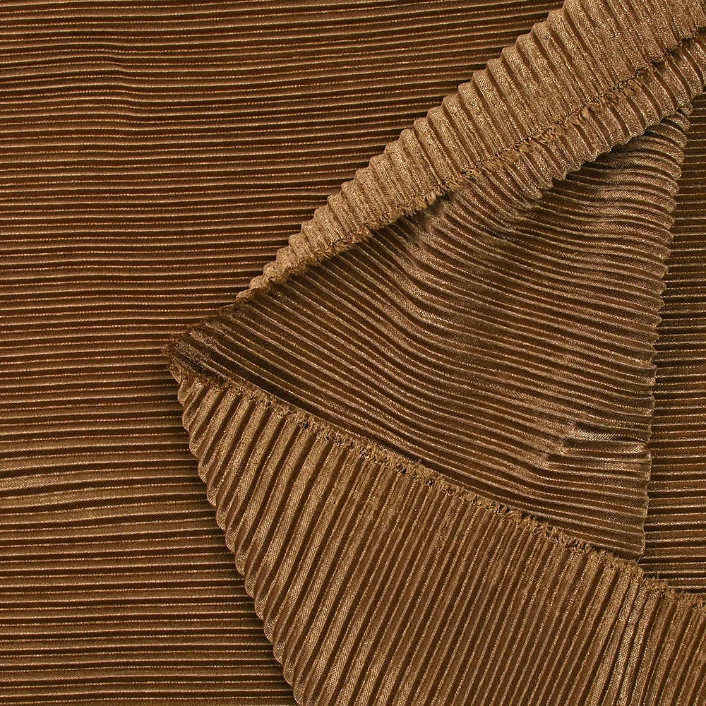 Maille plissée satinée noisette - Image 6