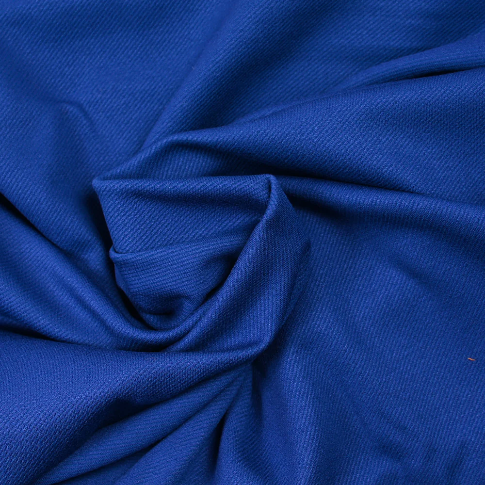 Maille polycoton sergée bleu - Image 2