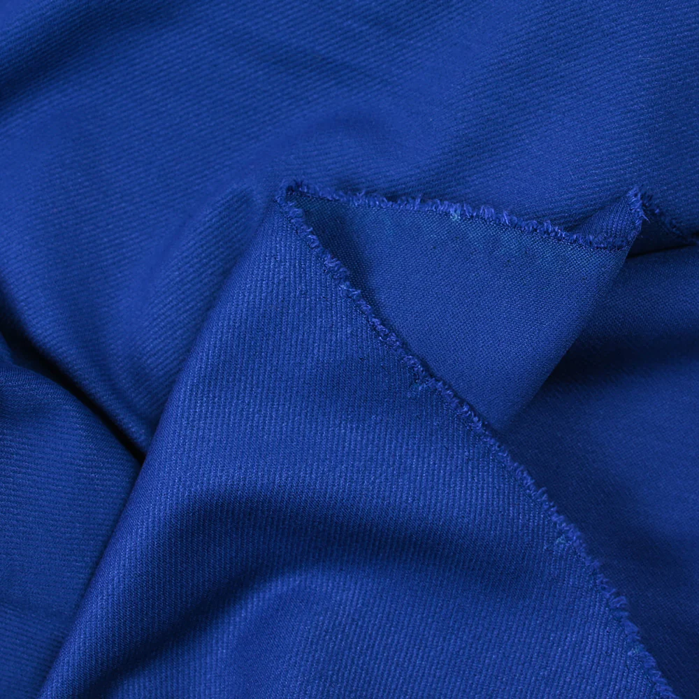 Maille polycoton sergée bleu - Image 3
