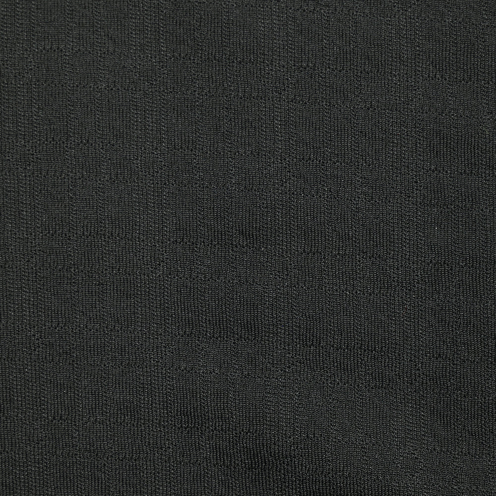 Maille polyester carreaux ton sur ton noir - Image 4