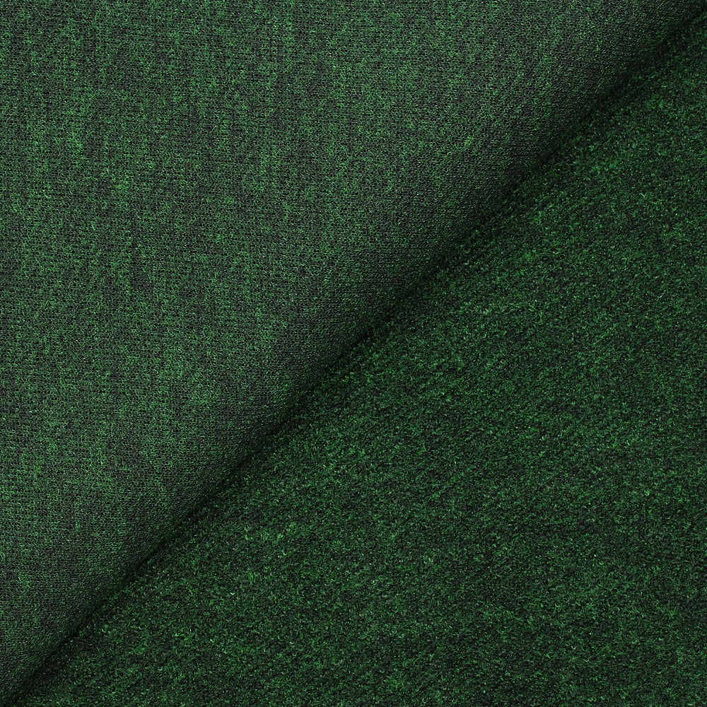 Maille polyester chinée vert fond noir