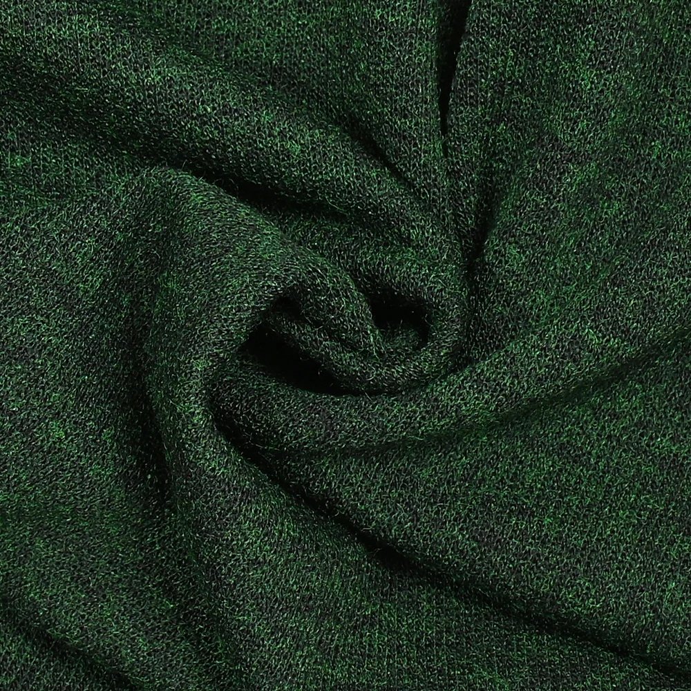 Maille polyester chinée vert fond noir - Image 2