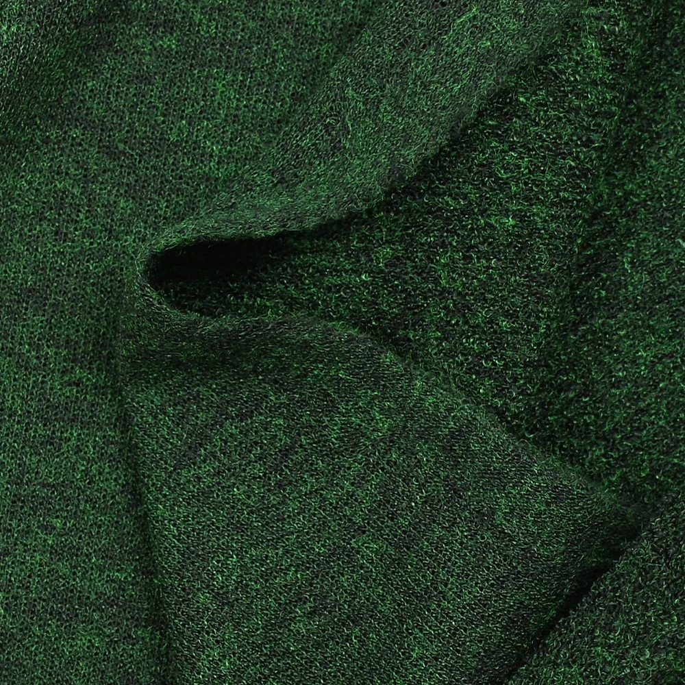 Maille polyester chinée vert fond noir - Image 3