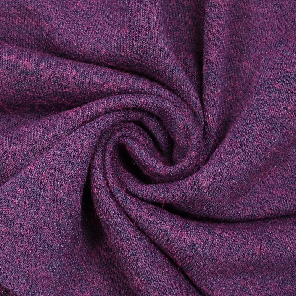 Maille polyester chinée violet fond bleu nuit - Image 2