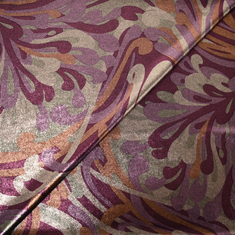 Maille polyester irisée psychédélique fond violet