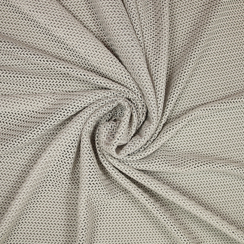 Maille résille tressée polyester gris argenté - Image 2
