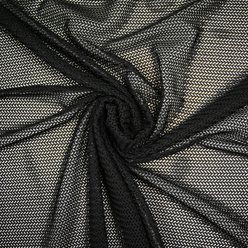 Maille résille tressée polyester noir - Image 2