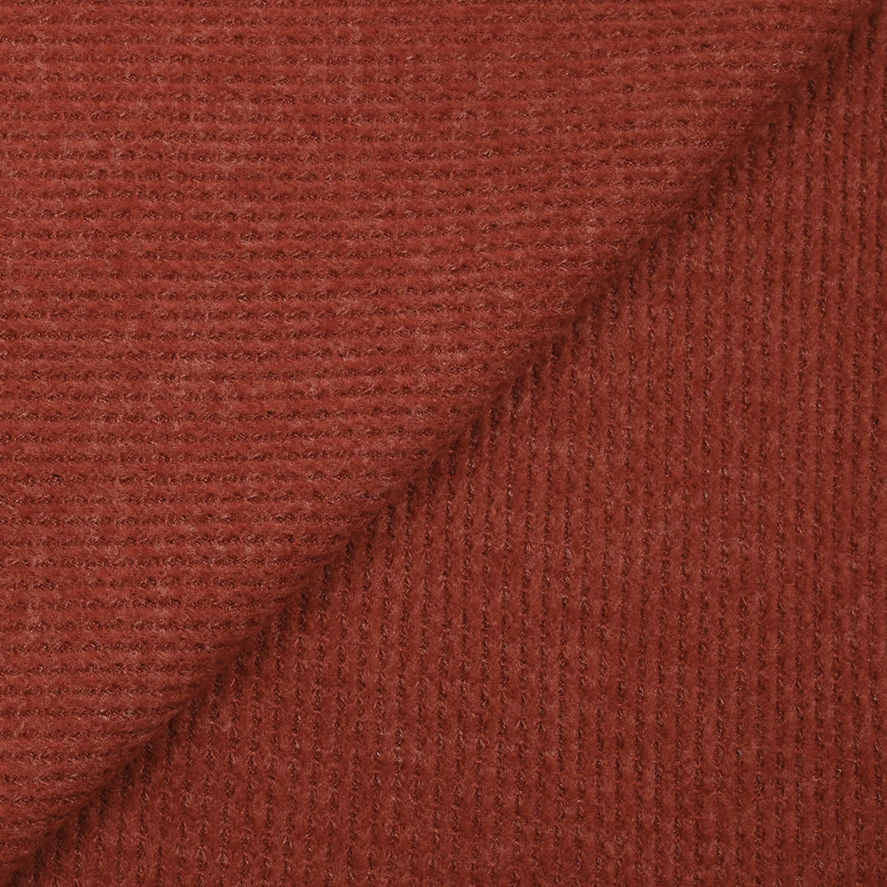 Maille texturée grattée Ori rouge rouille
