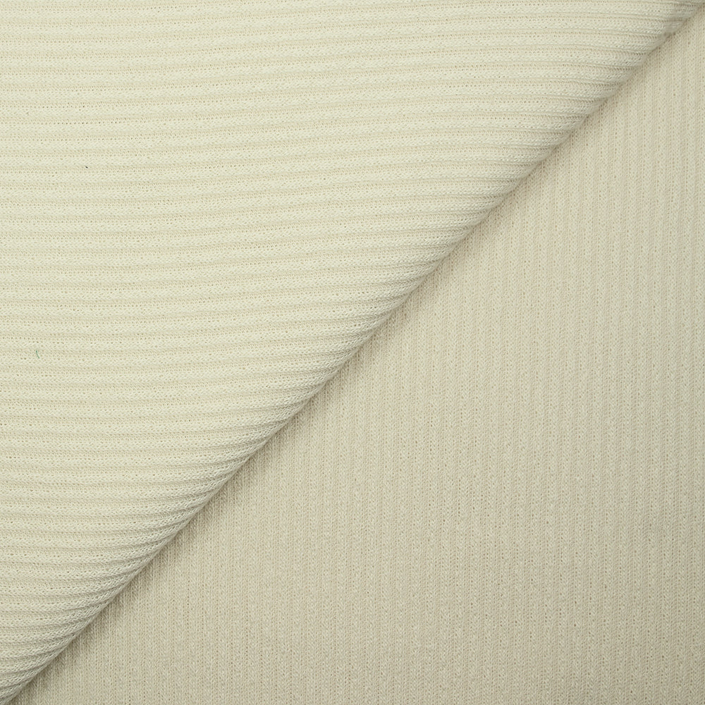 Maille tricot côtelée écrue