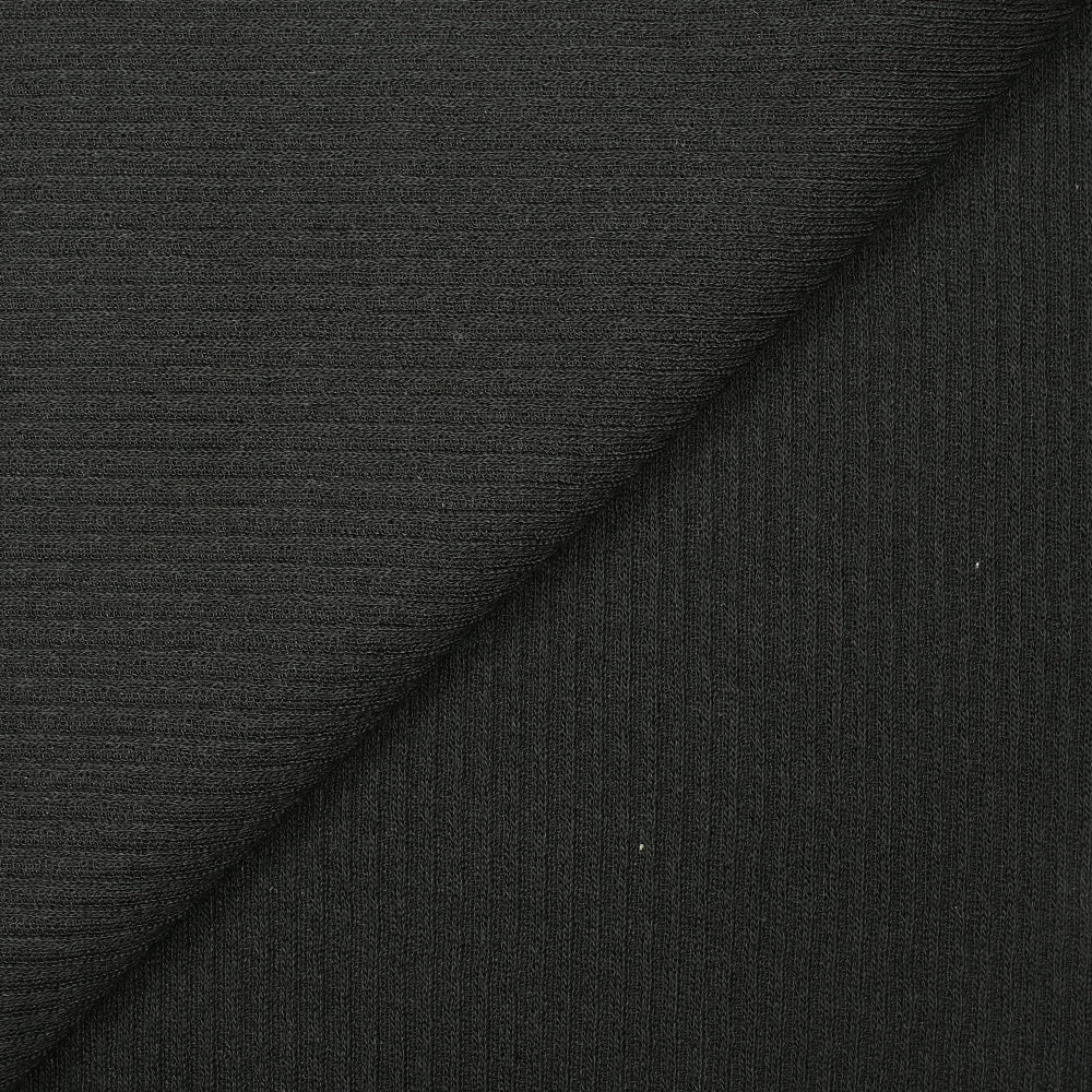 Maille tricot côtelée noir