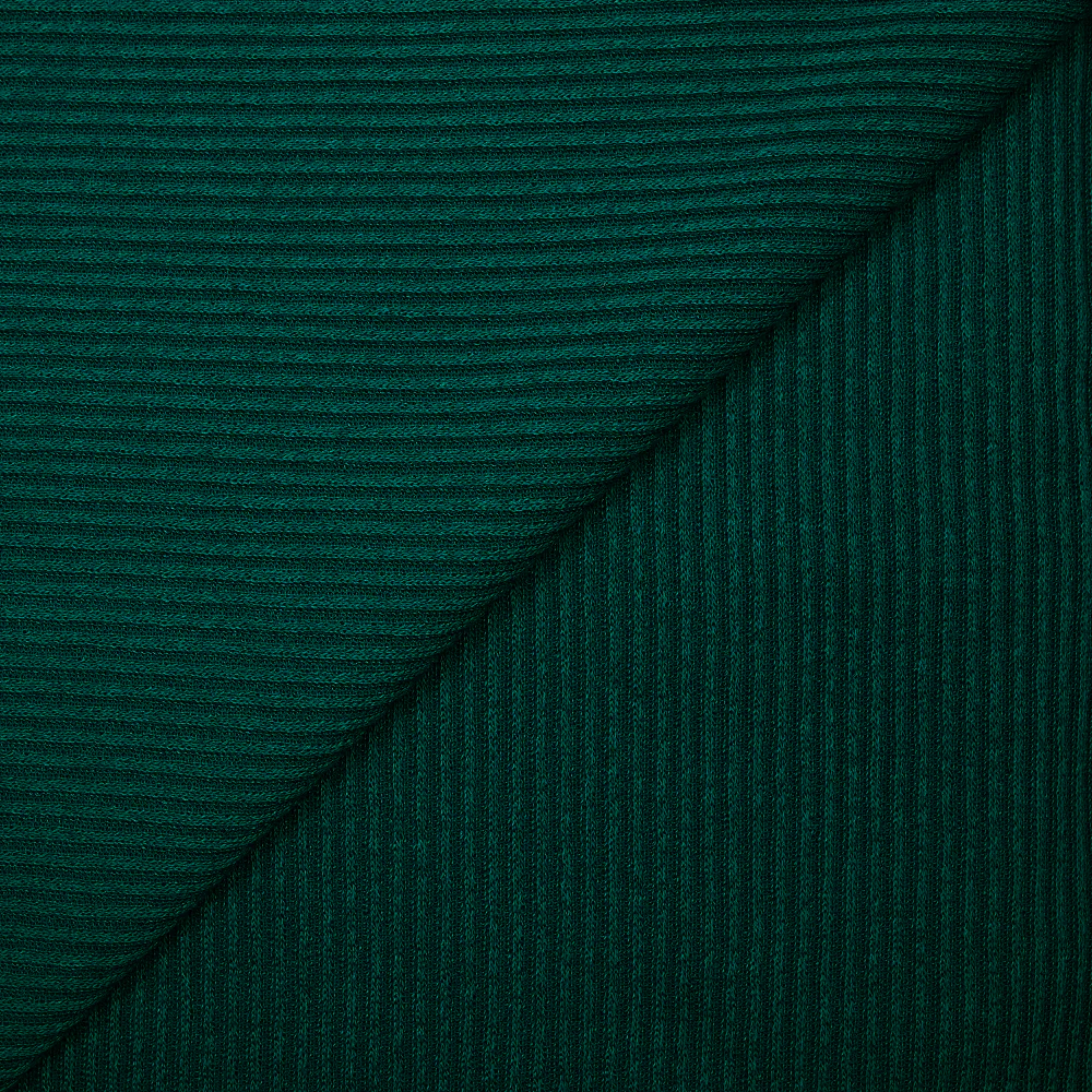Maille tricot côtelée vert pin