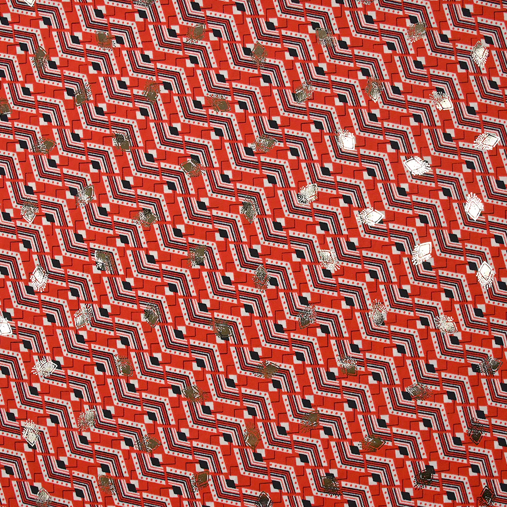 Microfibre imprimée polyester doré escalade fond rouge