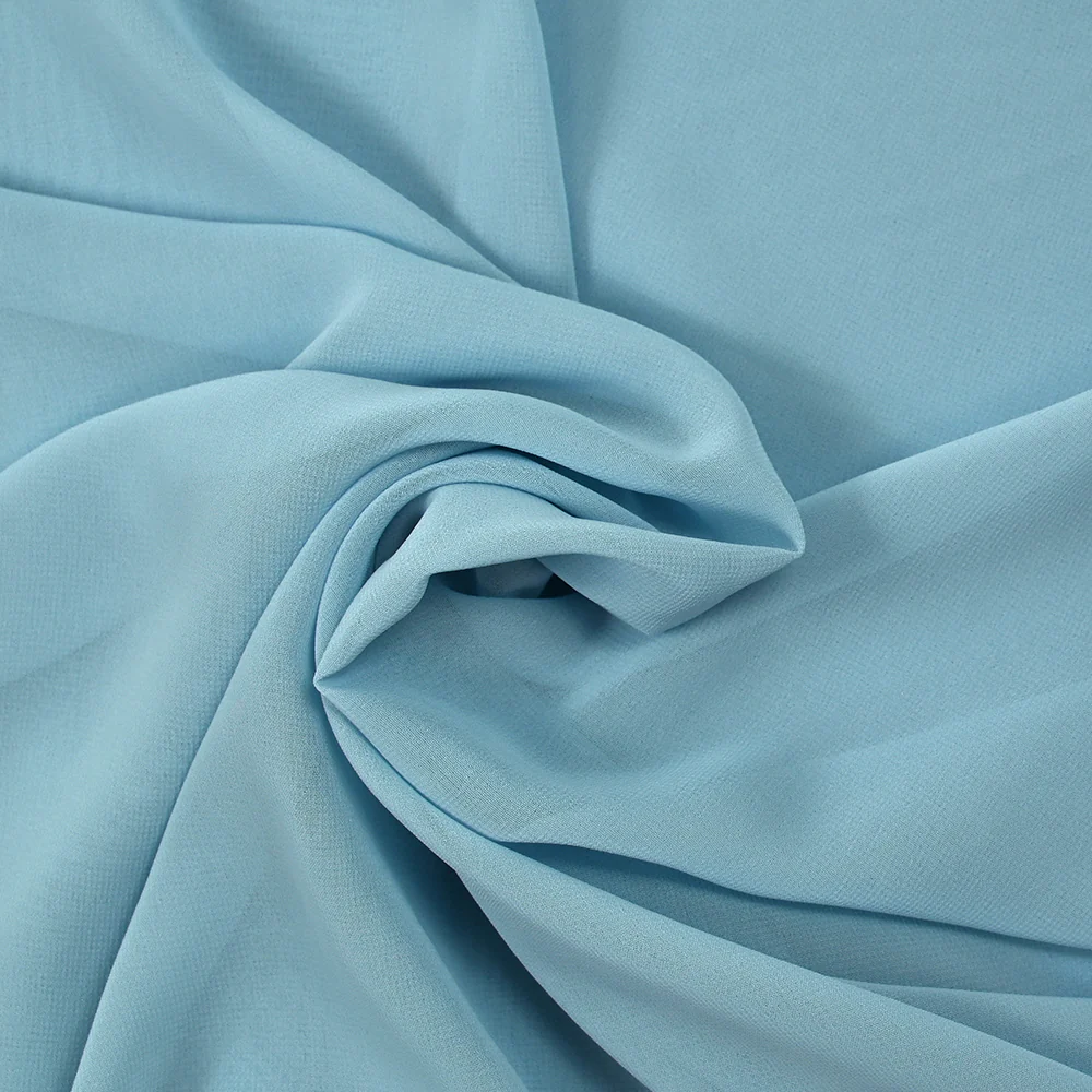 Mousseline de polyester bleu clair - Image 2