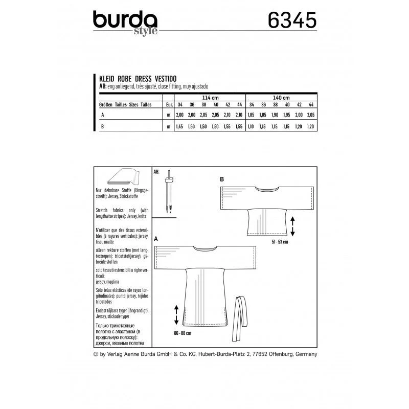 Patron Burda 6345 - Robe Ă manches amples - Image 2