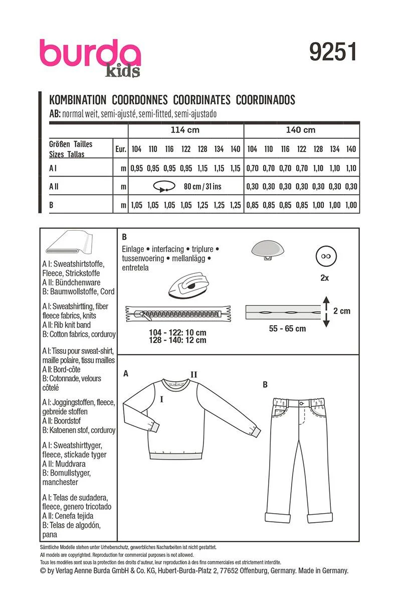 Patron Burda Enfant n°9251 : Ensemble - Image 5