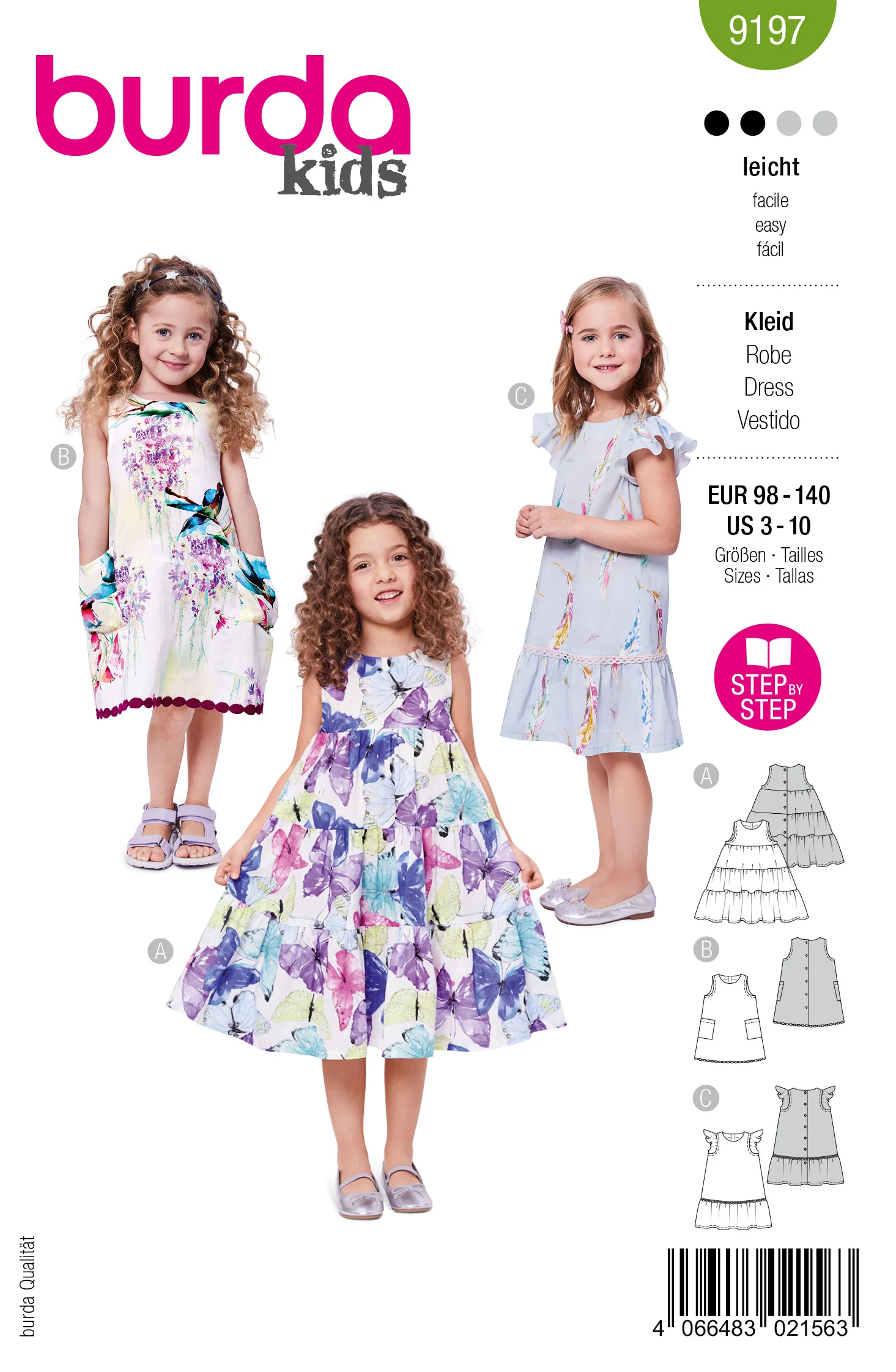 Patron Burda kids n°9197 : Robe