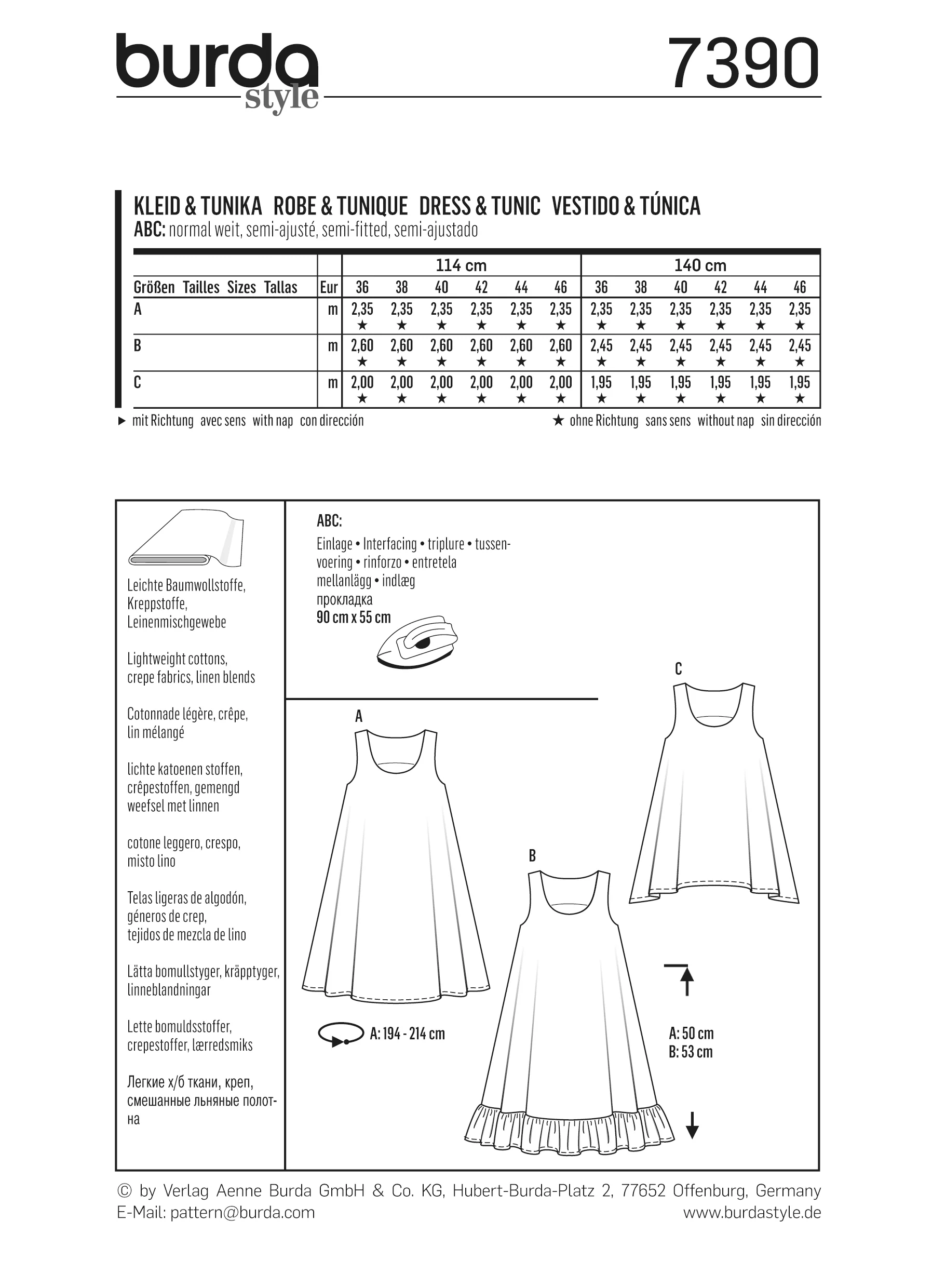 Patron n°: 7390 Robe, tunique - Image 6