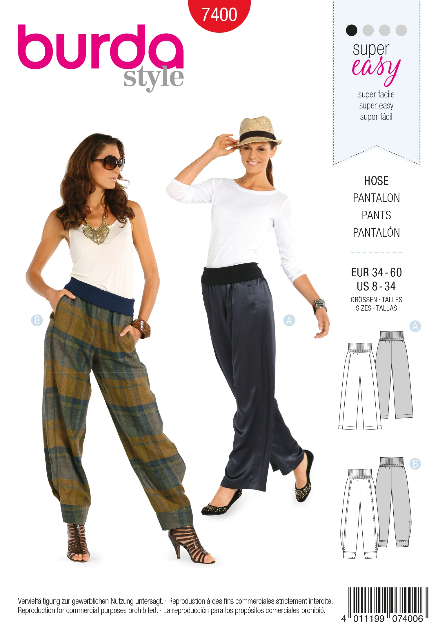 Patron n°: 7400 Pantalon