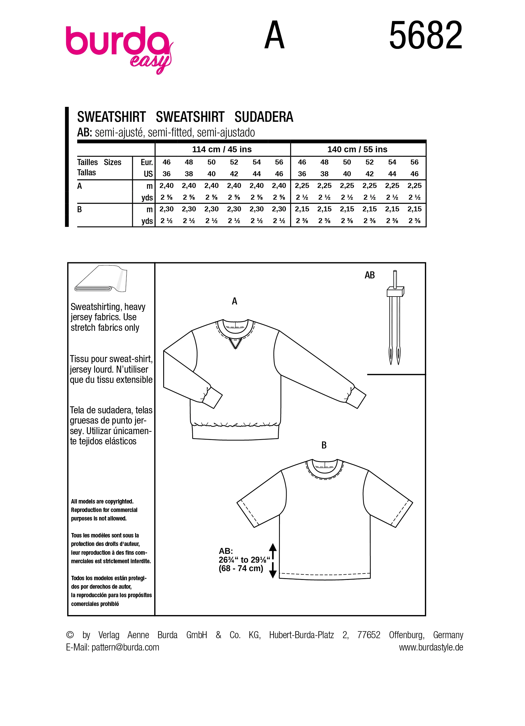 Patron Burda n°5682 : Sweatshirt - Image 9