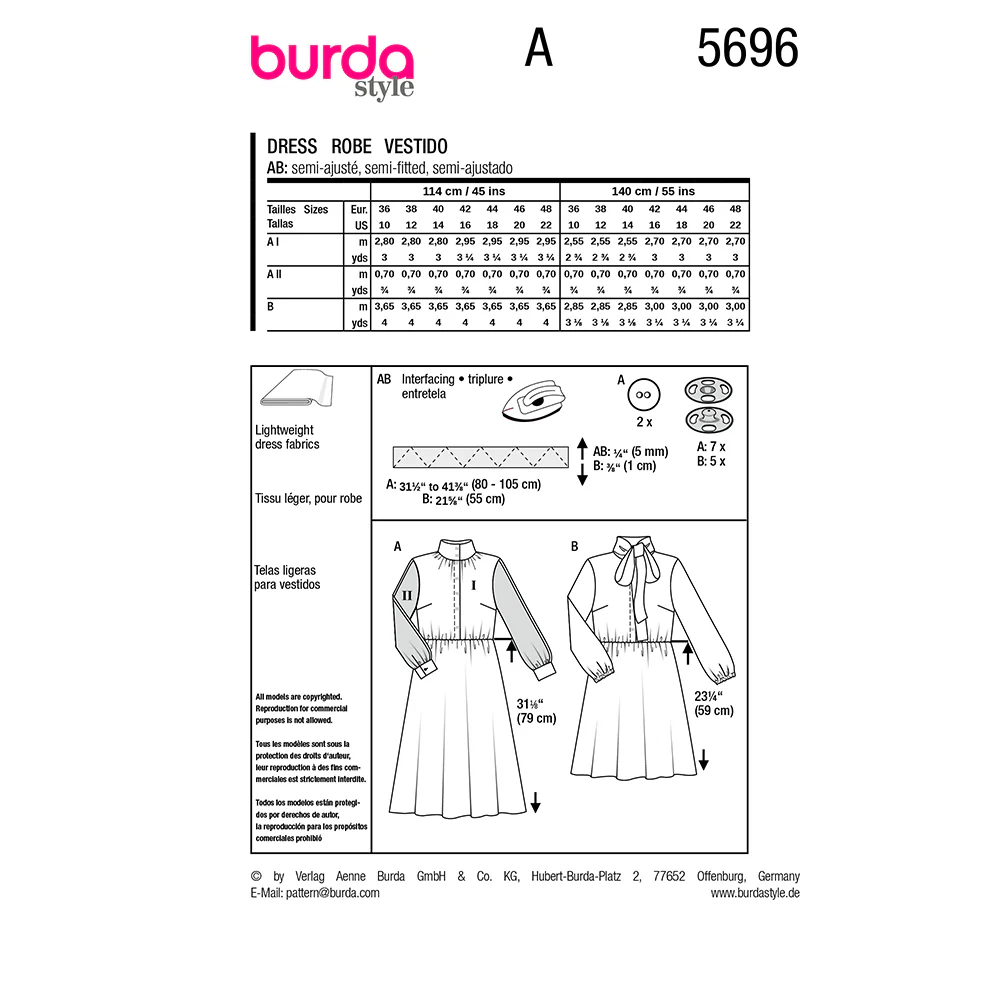 Patron Burda n°5696 : Robe - Image 8