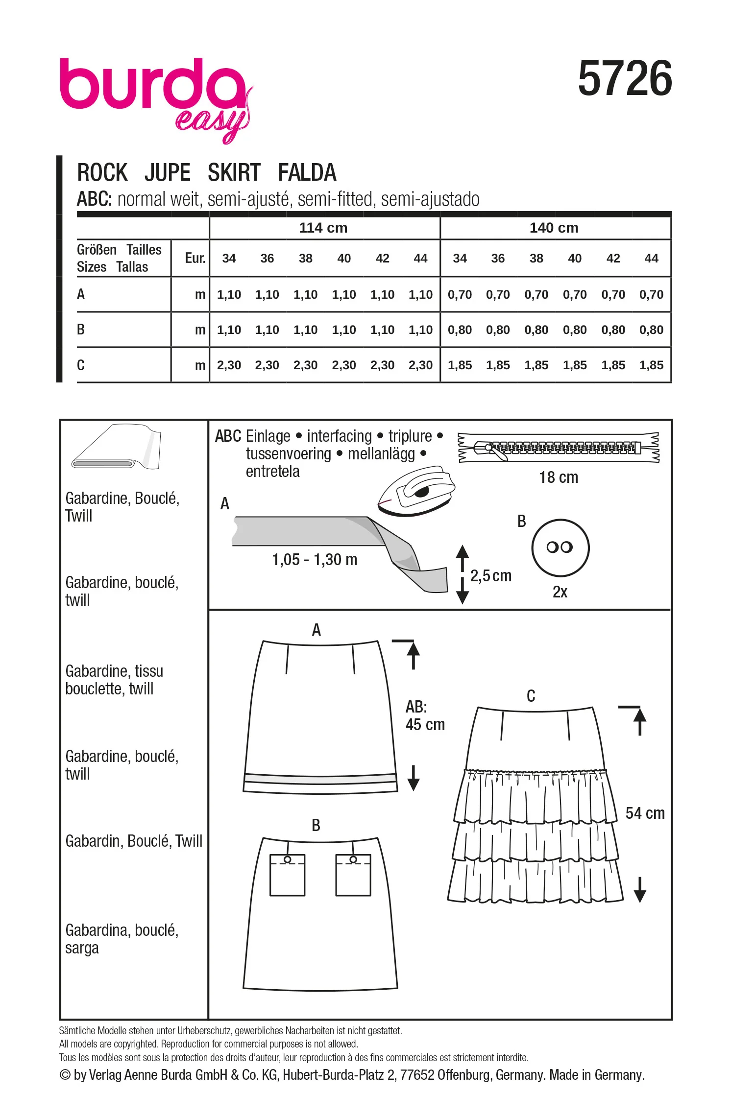 Patron Burda n°5726 : Jupe - Image 13