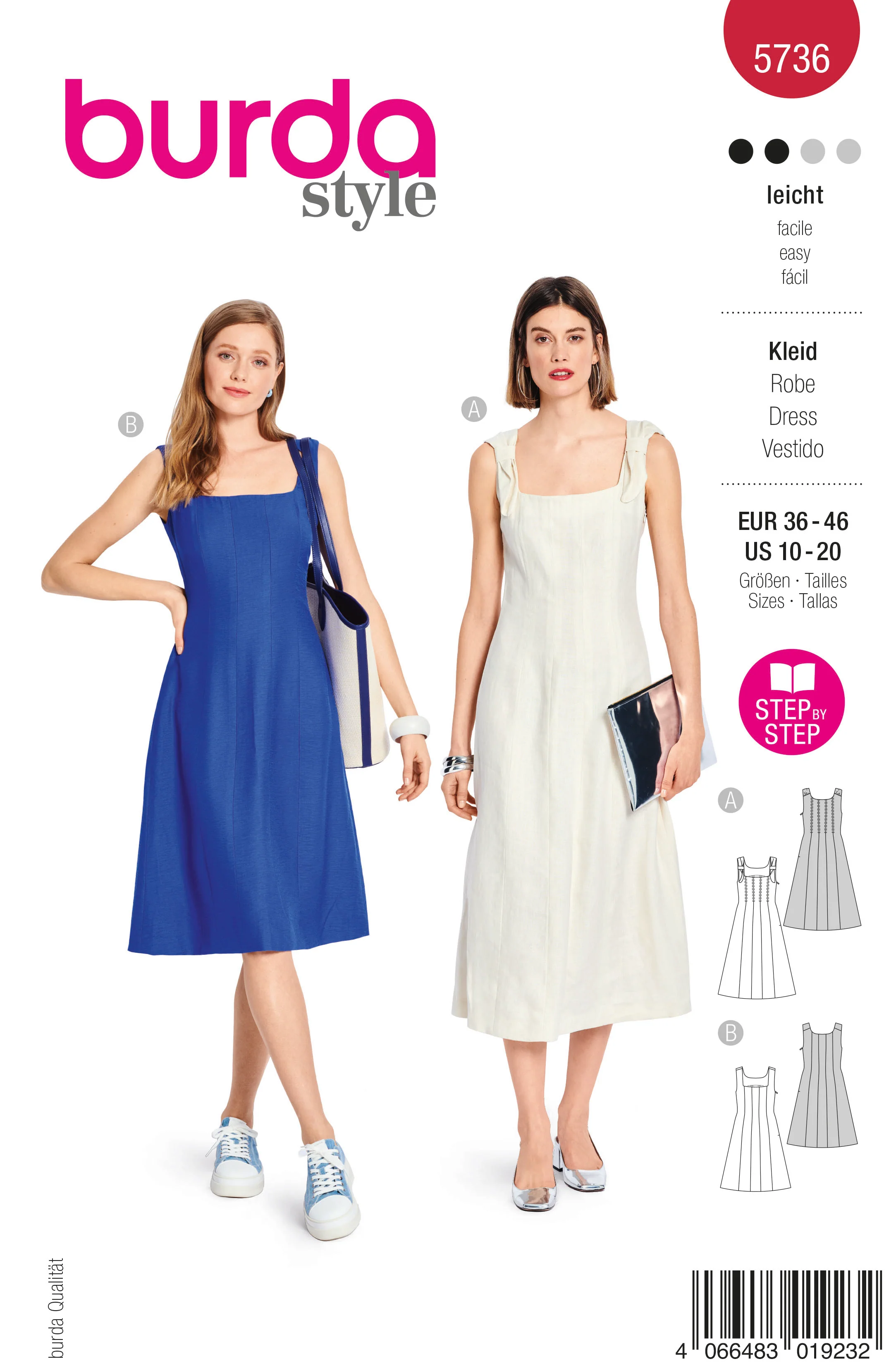 Patron Burda n°5736 : Robe