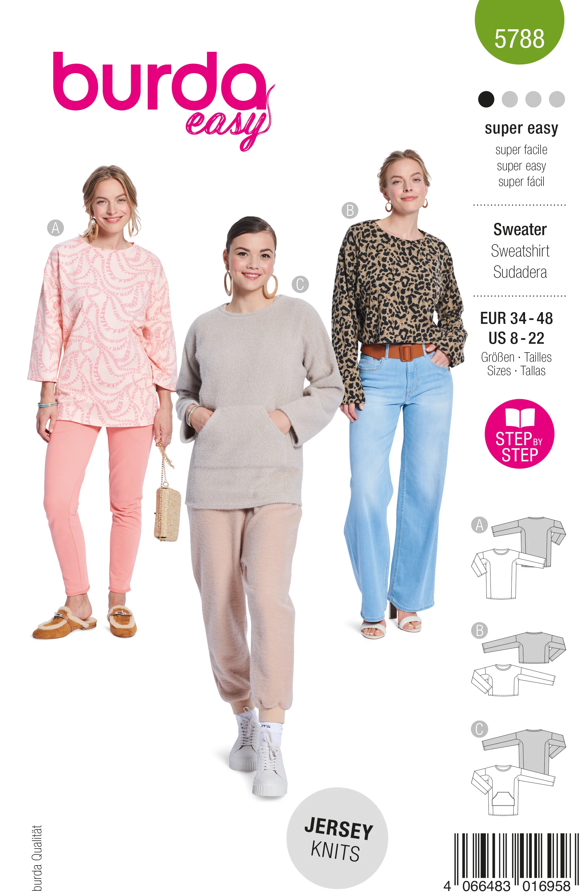 Patron Burda n°5788 : Sweatshirt