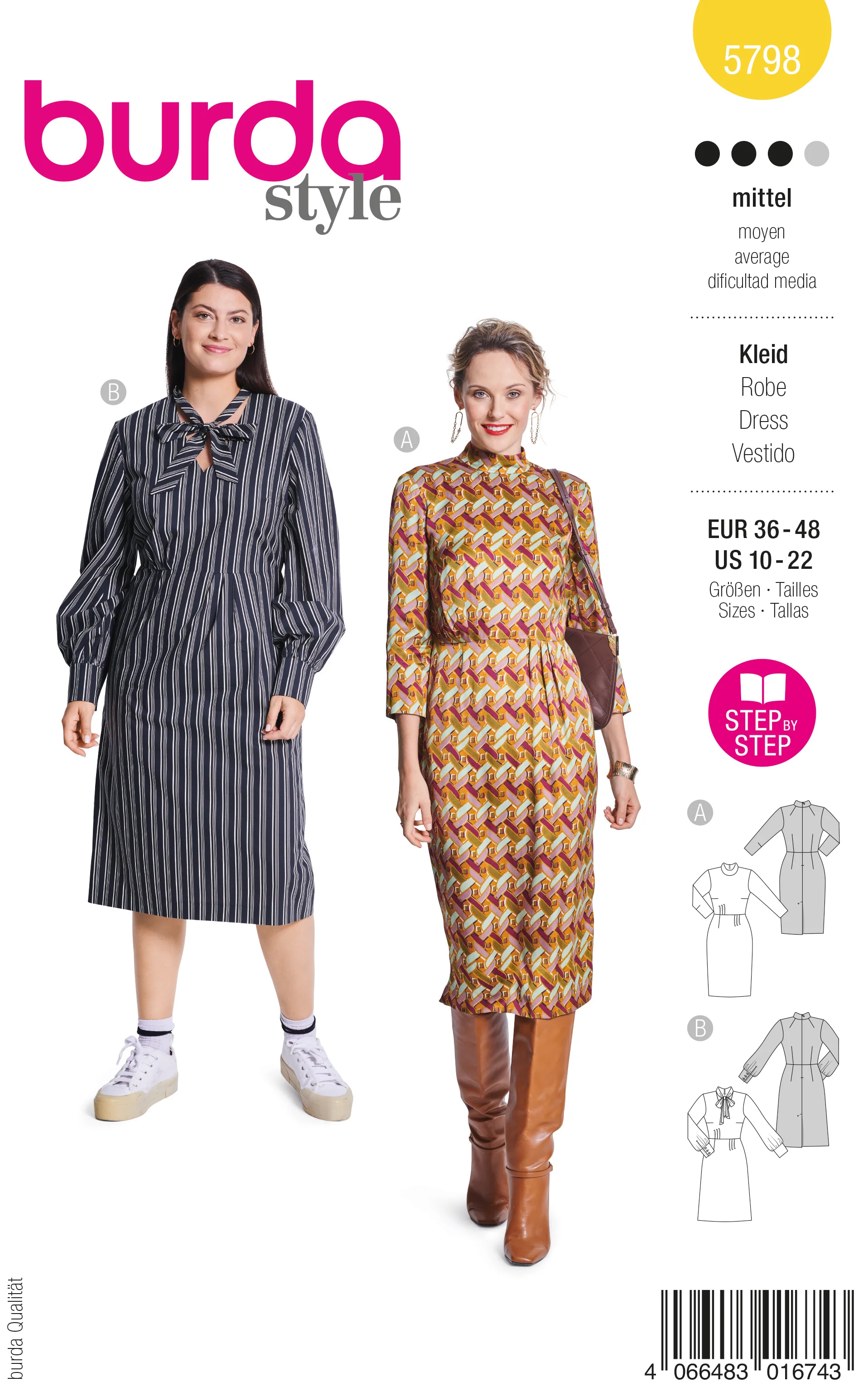 Patron Burda n°5798 : Robe