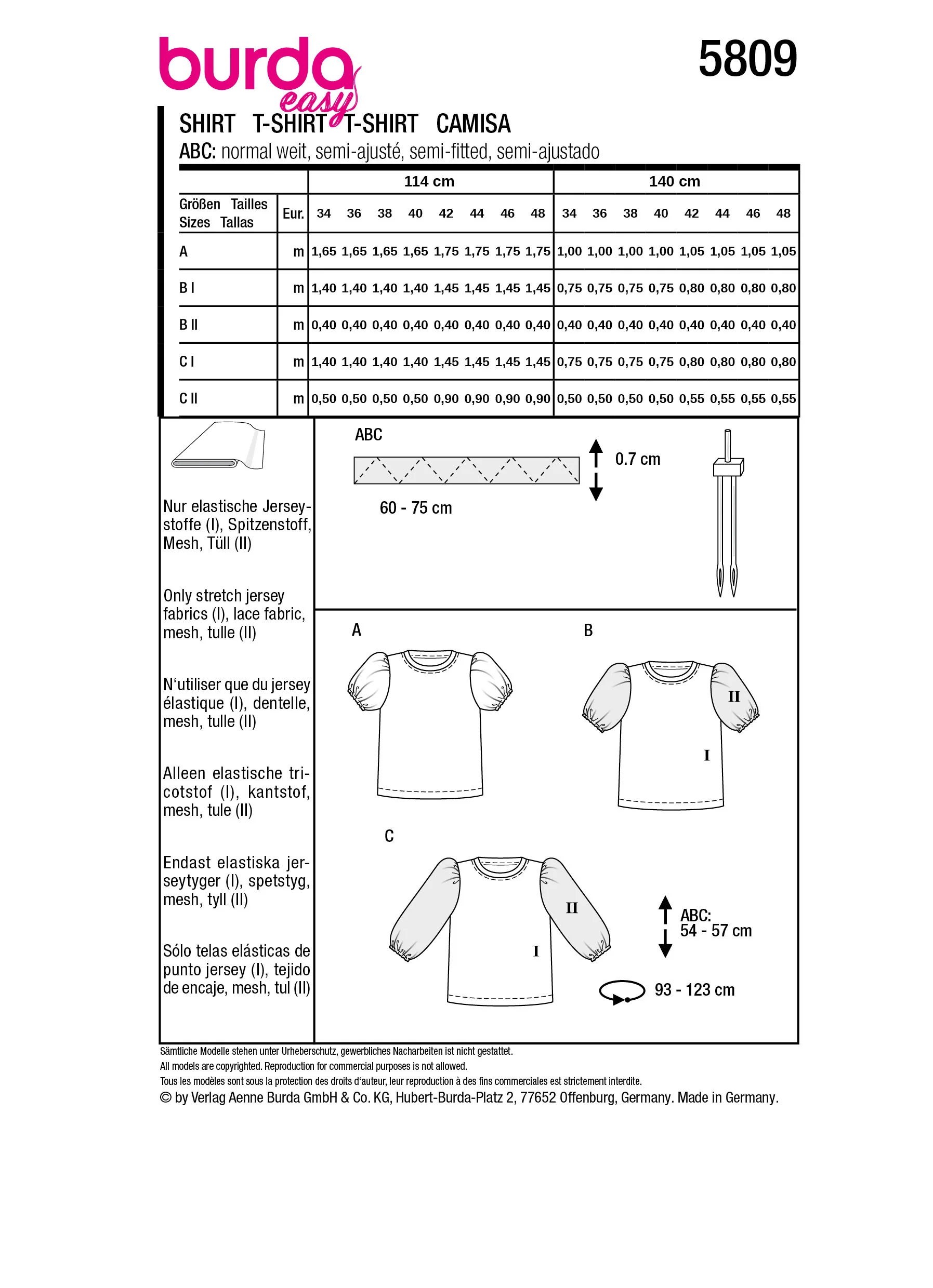Patron Burda n°5809 : T-shirt - Image 9